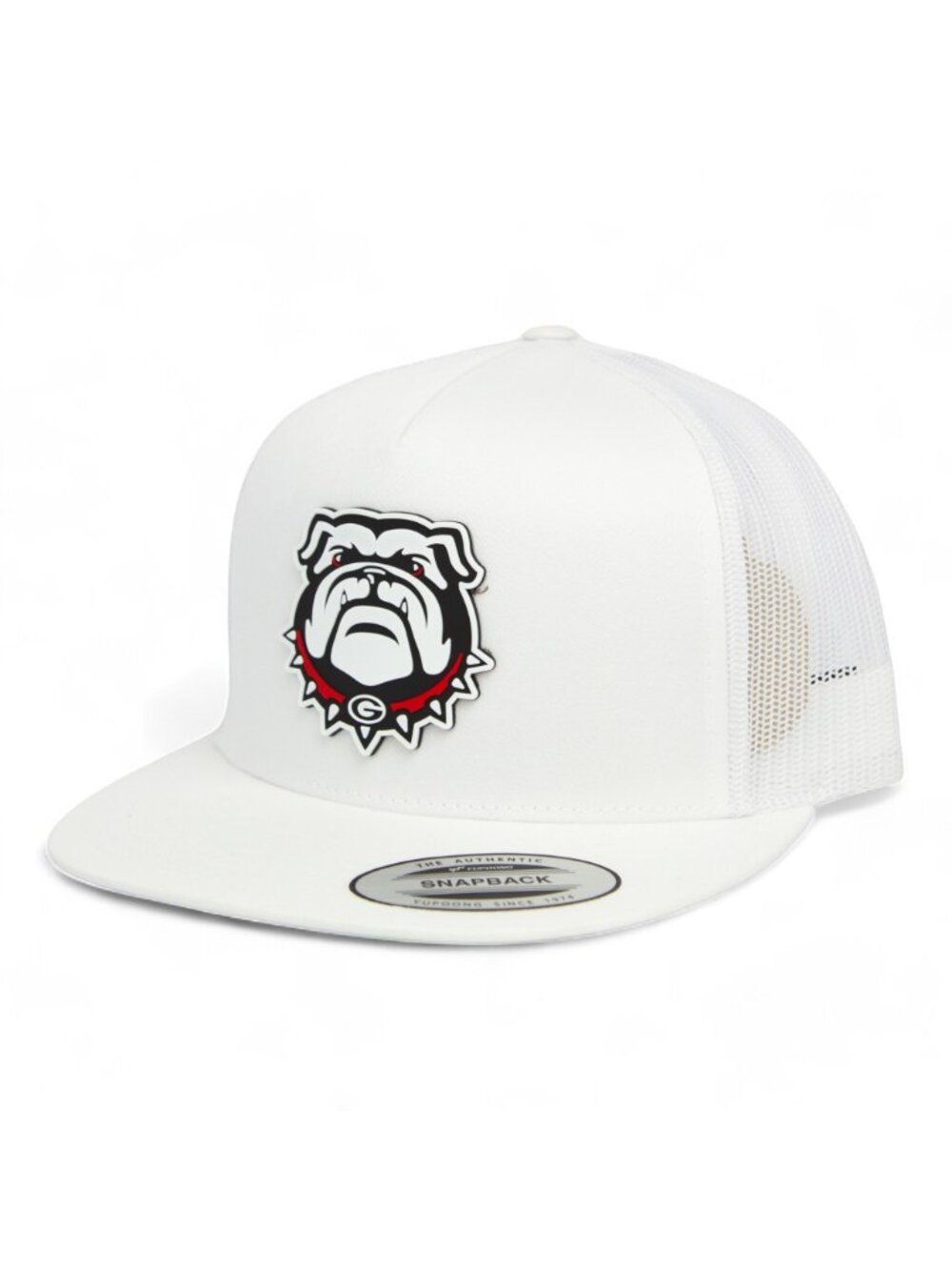 Georgia Bulldogs UGA 3D YP Snapback Flat Bill Trucker Hat- White